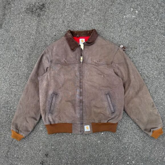 Vintage Carhartt Sante Fe Jacket Quilt Lined Mens 2XL‎ Brown USA